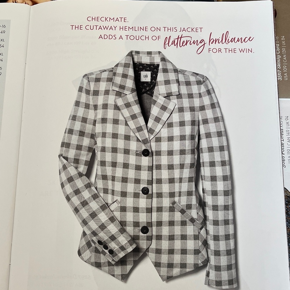 CAbi Black and White Checkered Blazer